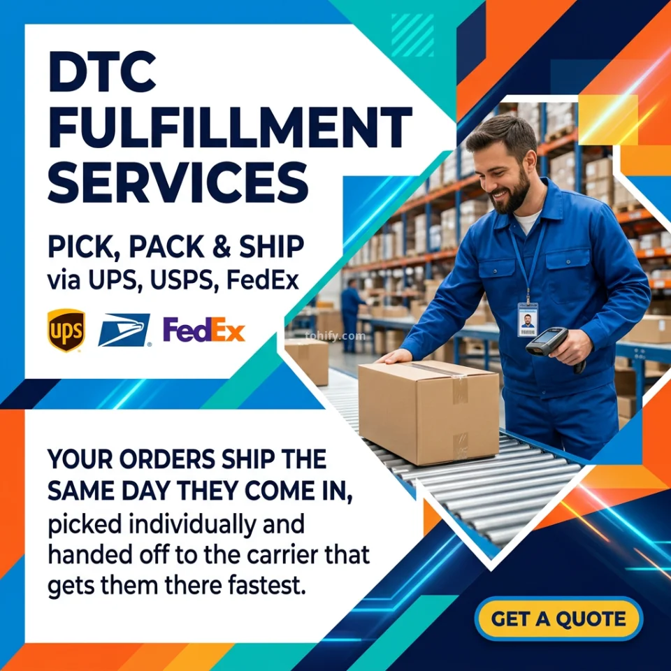 DTC E-Commerce Fulfillment: Pick, Pack & Ship via UPS, USPS, FedEx